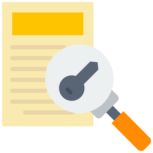 Keyword digital marketing seo and web keywords icon