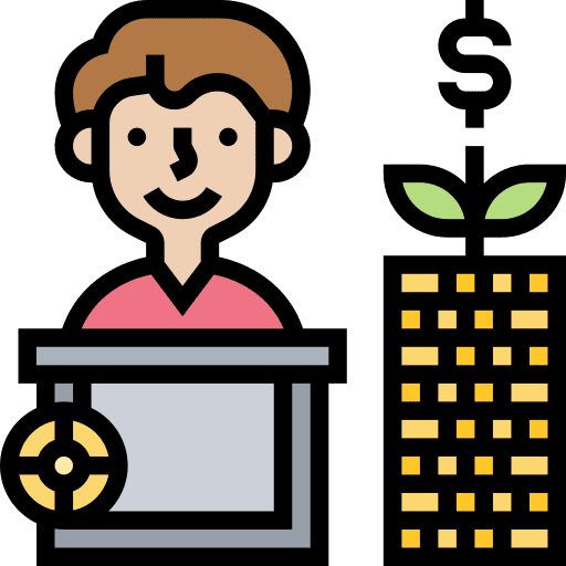 Wealth coins business management icon Wealth coins business management icon