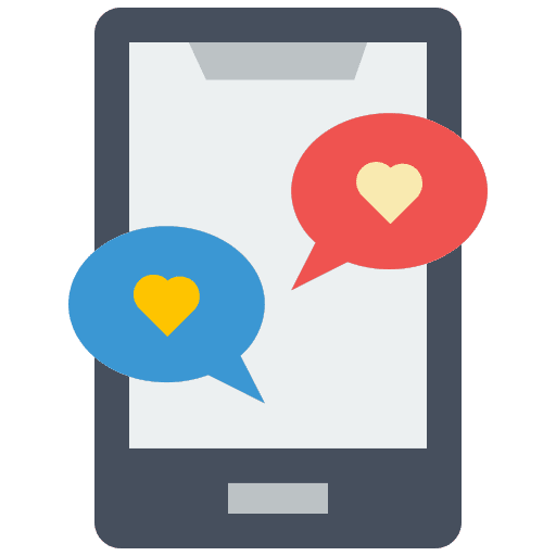Reaction smartphone application heart icon Reaction smartphone application heart icon