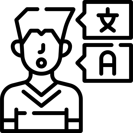 Speaking communications translator language learning icon