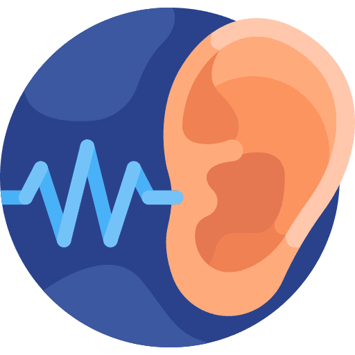 Auditory healthcare and medical body parts hearing icon