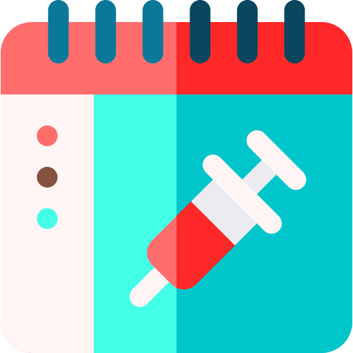 Vaccination calendar healthcare and medical time and date icon Vaccination calendar healthcare and medical time and date icon