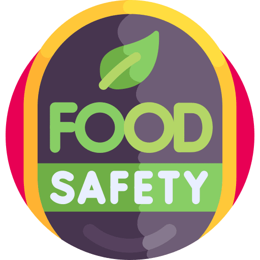 Food safety healthy food label security icon Food safety healthy food label security icon