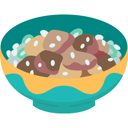 Rice bowl rice bowl japanese food meat icon