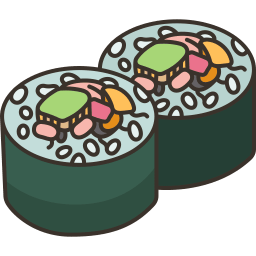 Maki nori rice sushi roll icon