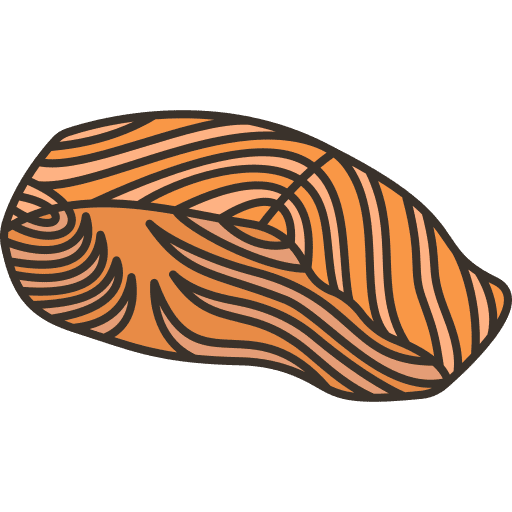 Salmon food and restaurant fish food icon