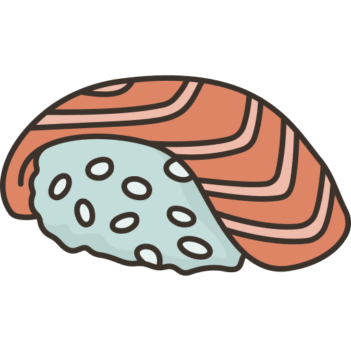 Sushi salmon raw asian food icon Sushi salmon raw asian food icon
