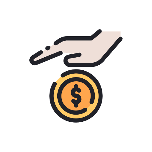 Giving hand money payment icon Giving hand money payment icon