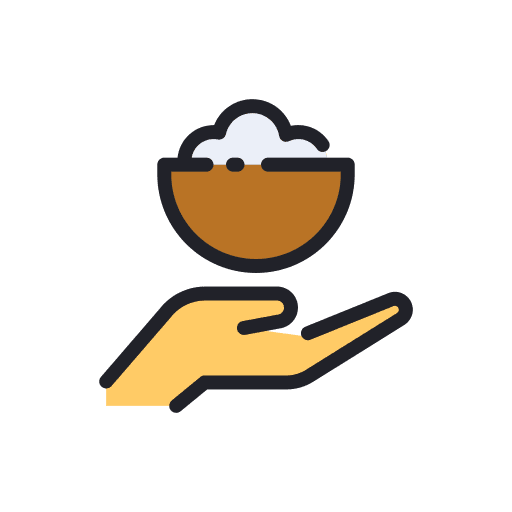 Hunger bowl hand food icon