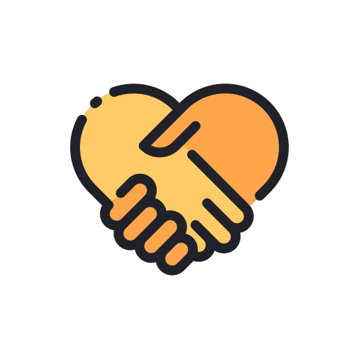 Support aid hands and gestures reconciliation icon