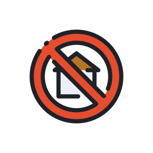 No house signaling poverty home icon No house signaling poverty home icon