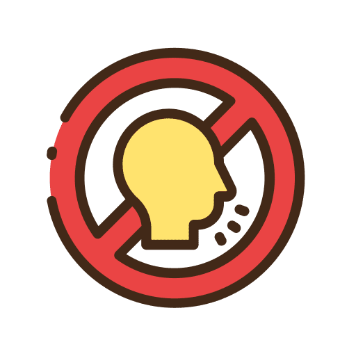 No spit illness covid 19 signaling icon
