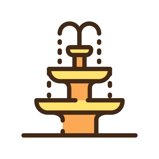Fountain architecture and city park buildings icon Fountain architecture and city park buildings icon
