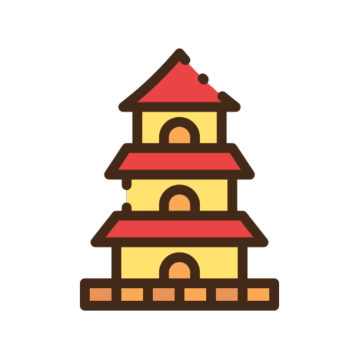 Temple religion architecture and city pagoda icon Temple religion architecture and city pagoda icon