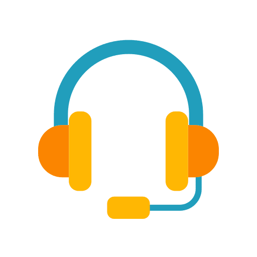 Headset call center support communications icon Headset call center support communications icon