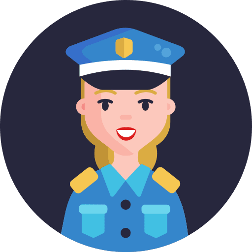 Policewoman cop people rescue icon