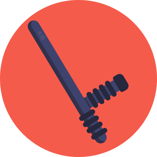 Baton stick security police weapons icon