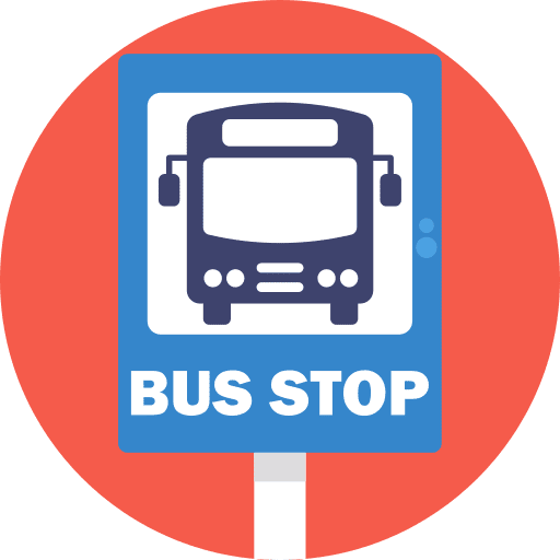 Bus station signaling city sign icon
