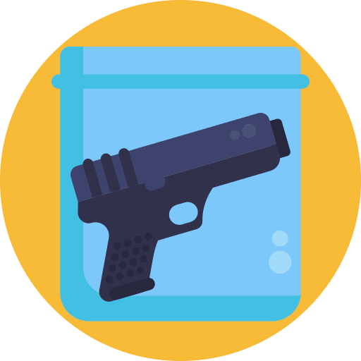 Pistol evidence gun bag icon Pistol evidence gun bag icon