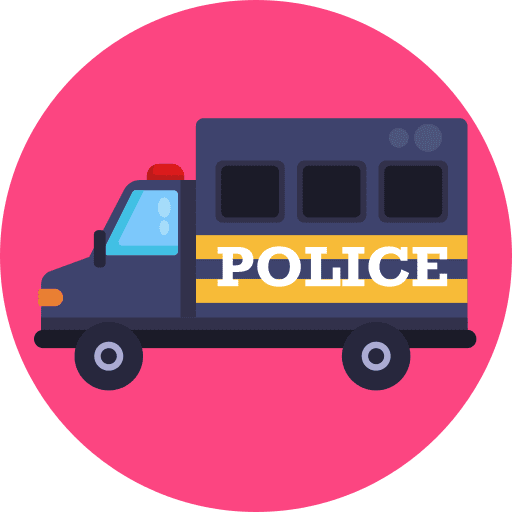 Police van transportation security prisoner icon Police van transportation security prisoner icon