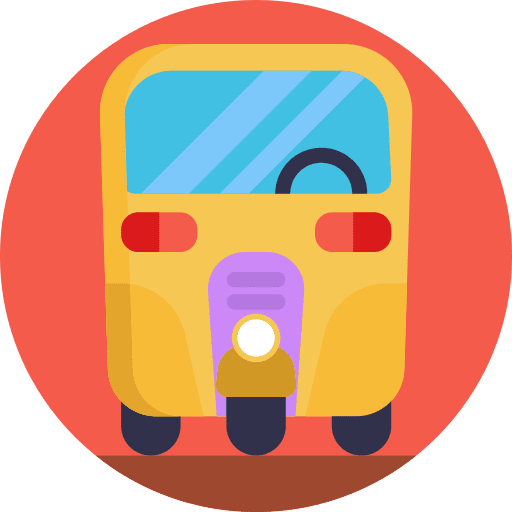 Tuk tuk wheels motorbike tourism icon