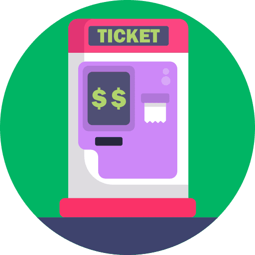Ticket machine cash register public transport dollar icon Ticket machine cash register public transport dollar icon