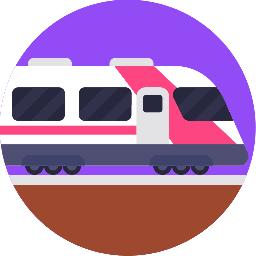 Train railway transportation tube icon