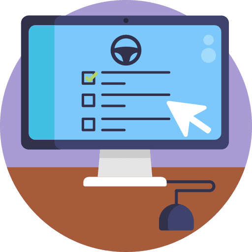 Online driving test online driving test online test testing icon