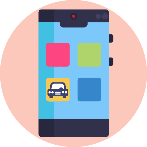 Driving school app education car icon Driving school app education car icon