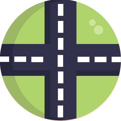 Road intersection intersection transportation junction icon