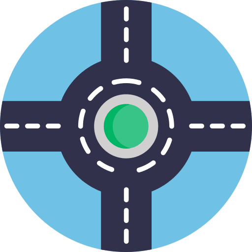 Roundabout map transportation crossroads icon Roundabout map transportation crossroads icon