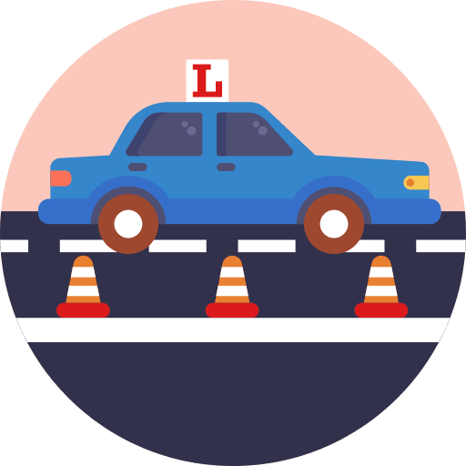 Driving learner driving vehicle icon Driving learner driving vehicle icon