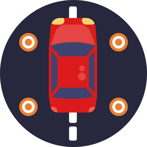 Vehicle driving school bollards automobile icon Vehicle driving school bollards automobile icon