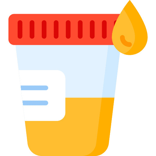 Dark urine diagnosis healthcare and medical urine sample icon