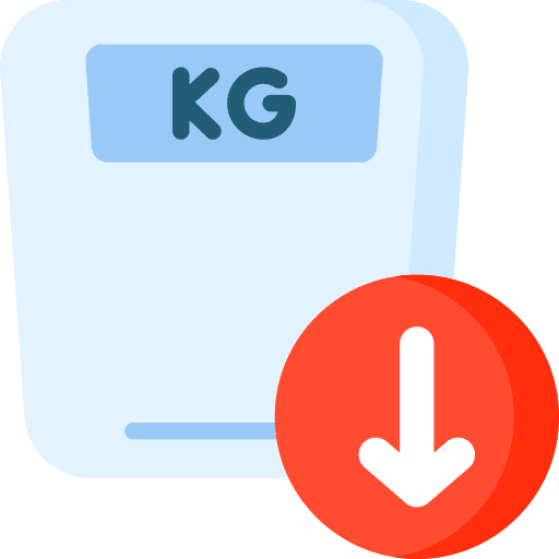 Weight loss healthcare and medical diet body scale icon