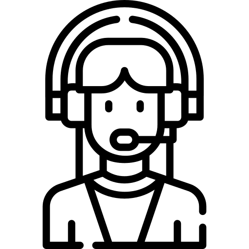 Customer service agent technical support black hair telemarketer icon Customer service agent technical support black hair telemarketer icon