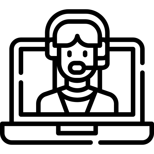 Video call customer service chat non face to face icon