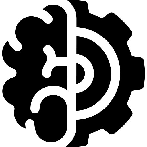 Brain think marketing cogwheel icon Brain think marketing cogwheel icon