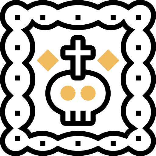 Dia de muertos skull sand cross icon Dia de muertos skull sand cross icon