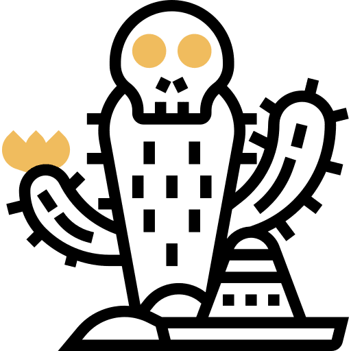 Cactus plant dry skull icon Cactus plant dry skull icon