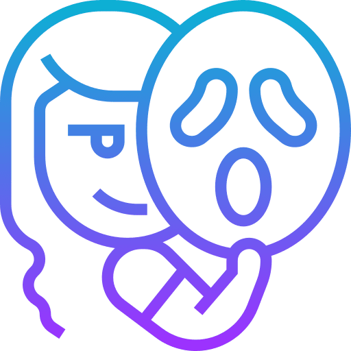 Mask people girl terror icon Mask people girl terror icon
