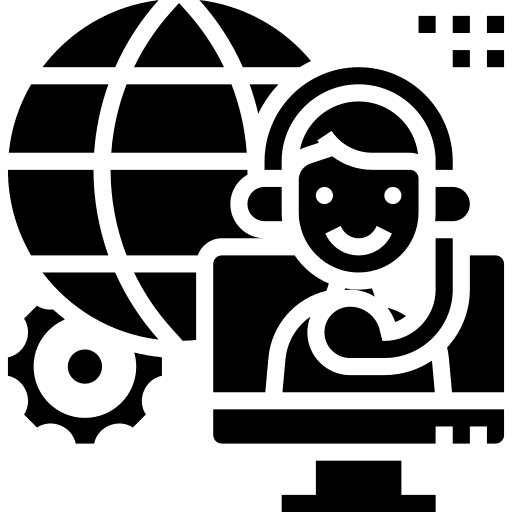 Online support remote assistance internet electronics icon