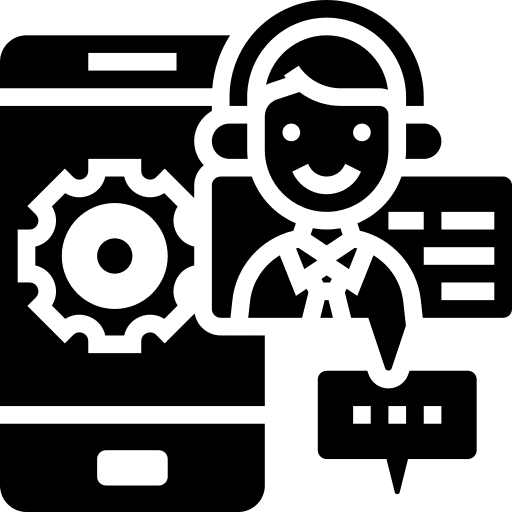 Chat customer service communications smartphone icon Chat customer service communications smartphone icon