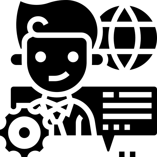 Male convention male customer assistant icon Male convention male customer assistant icon