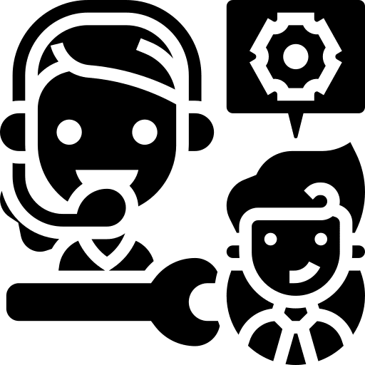 Solution customer service headset wrench icon Solution customer service headset wrench icon