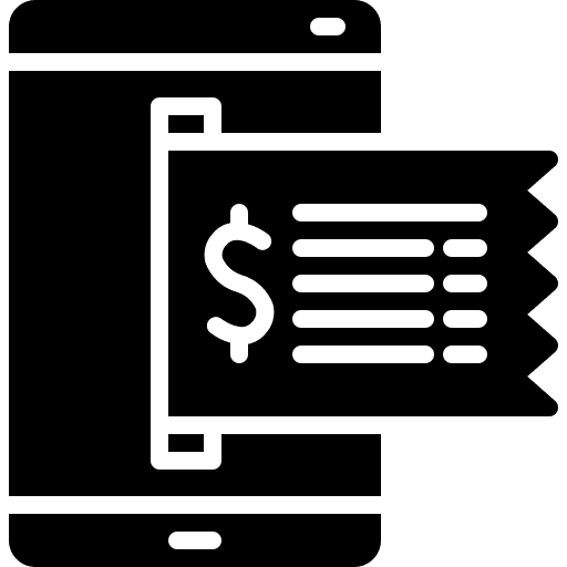 Receipt bill smartphone business icon
