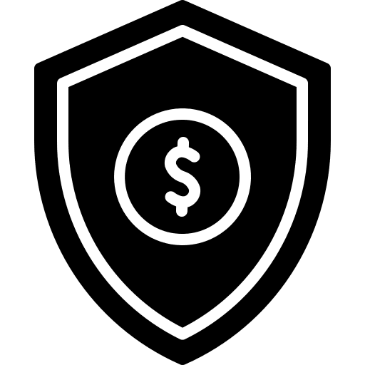 Shield protection security money icon