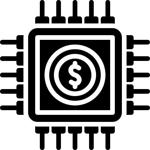Cpu chip electronics finance icon Cpu chip electronics finance icon