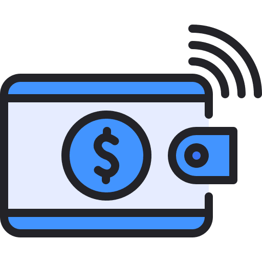 Wallet purse wallet signal icon