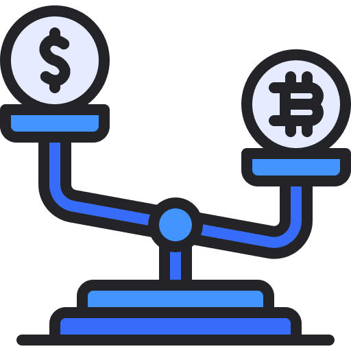 Balance scale business and finance balance scale currency icon Balance scale business and finance balance scale currency icon